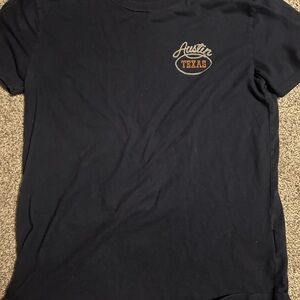 Austin Texas Graphic Tee - Navy with Tan Logo